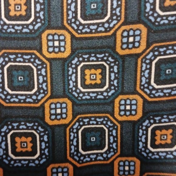 Banana Republic Satin Medallion Print Midi Dress In Navy Size Large Petite EUC - Picture 5 of 9